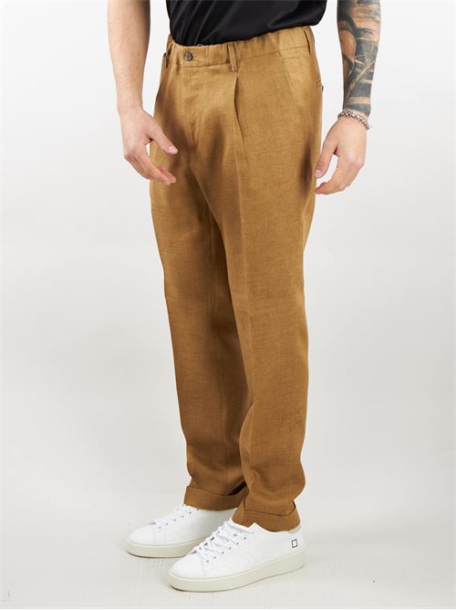 Pantalone Isola in lino con elastico in vita Quattro Decimi QUATTRO DECIMI | Pantalone | ISOLAS32411836